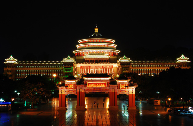 过客1963作品：重庆夜景1
