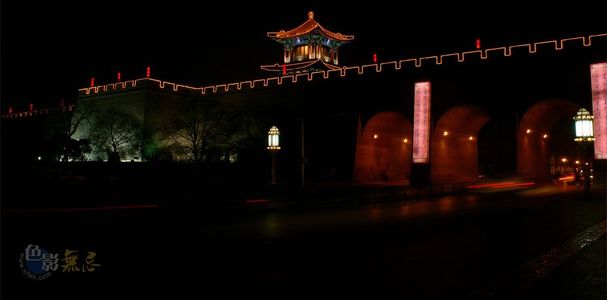 云柏侧影作品：西安文昌门夜景