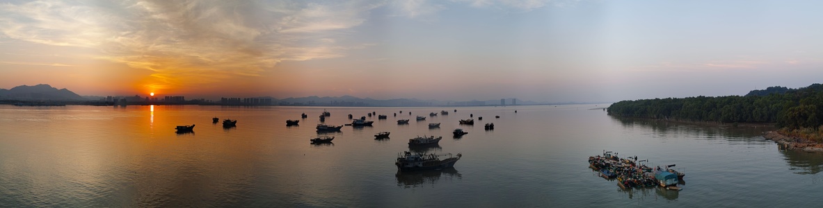 大水车作品：珠海淇澳大桥晚霞