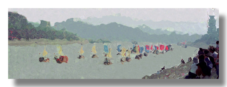 baren5791作品：峡江帆影