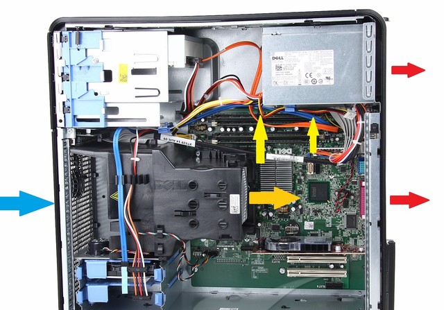 附图,戴尔optiplex 330的风道图.