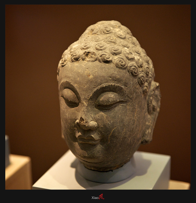 青石佛头像【隋代,公元581-618年】